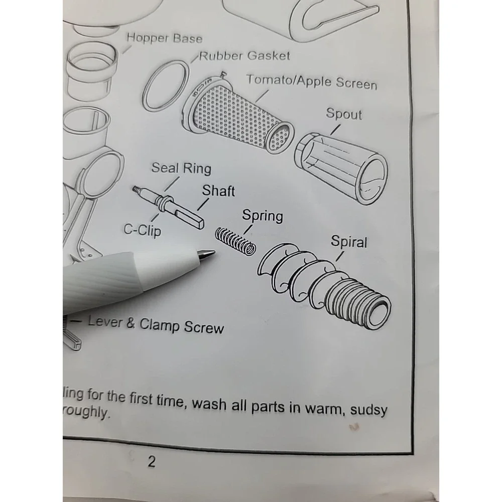 Back to Basics 220 Food Strainer Replacement Parts Shaft Spring‎ Only
